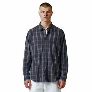 STRUCTURE XXL Navy White Plaid Woven Button Down Shirt R $65